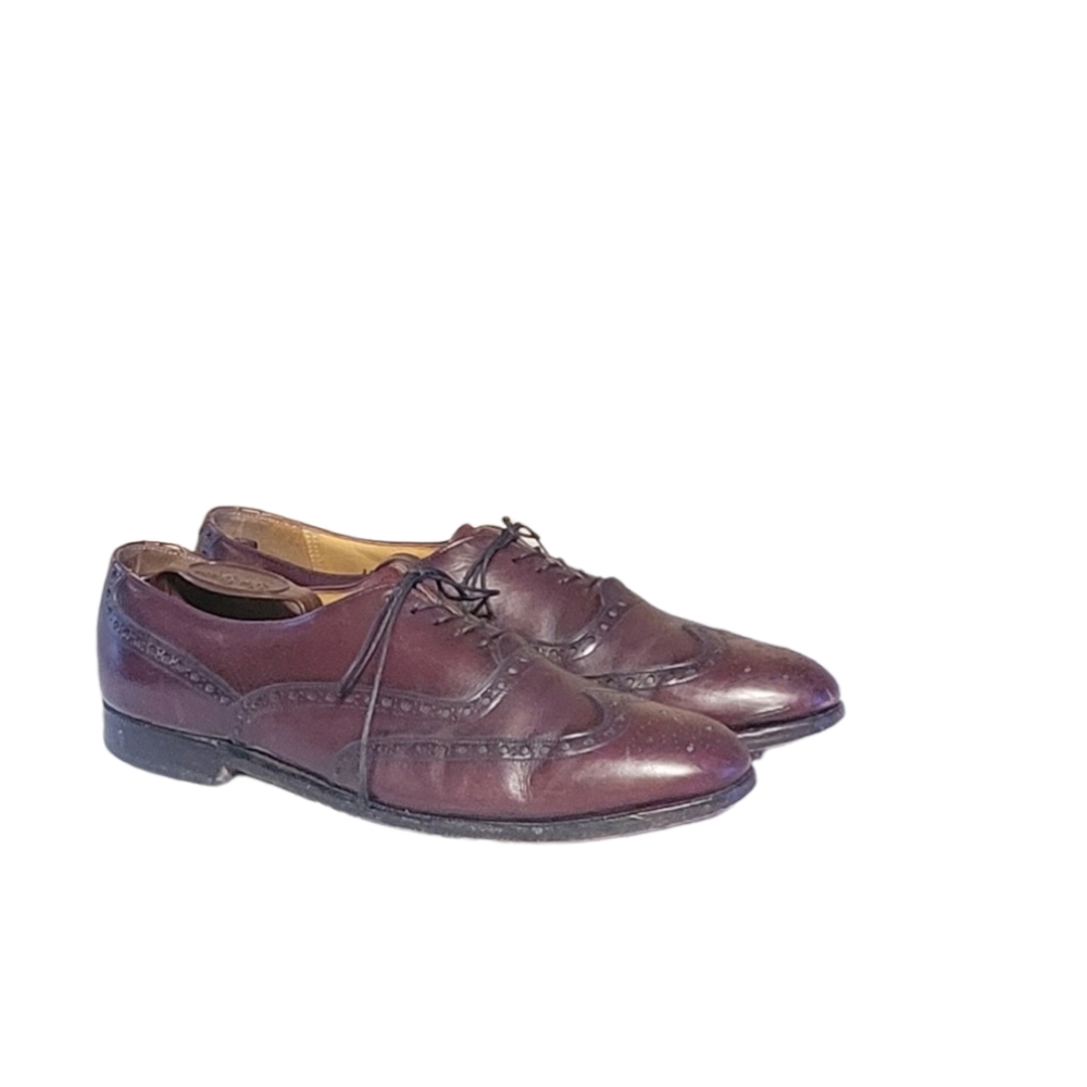 Men Vintage Leather Burgundy Oxfords Shoes By Johnston And Murphy Size 10/Men ox